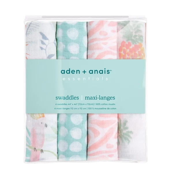 e036856f2402c95e92755a211e5dee5b.webp Random Aden + Anais Muslin Swaddle 4 Pack L112cm W112cm