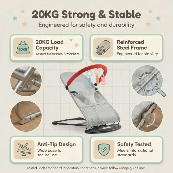 Foldable Baby Bouncer Chair L90cm W40cm H5cm