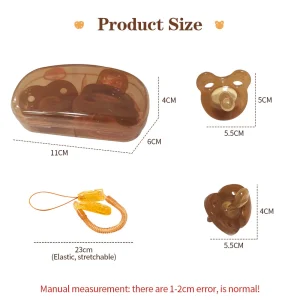LAKOE 4 Piece Baby Pacifier Set L11cm W6cm H4cm