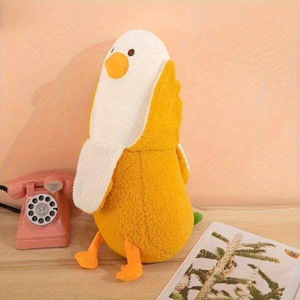 Cute Peeled Banana Duck Plush Toy Soft Stuffed Animal Pillow Doll for Kids & Home Décor