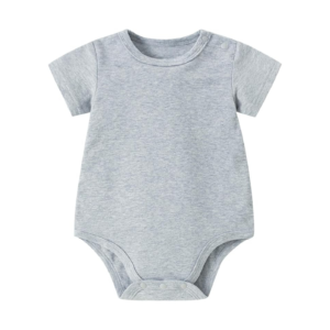 Unisex Baby Grey Short-Sleeve Shoulder Button Bodysuit