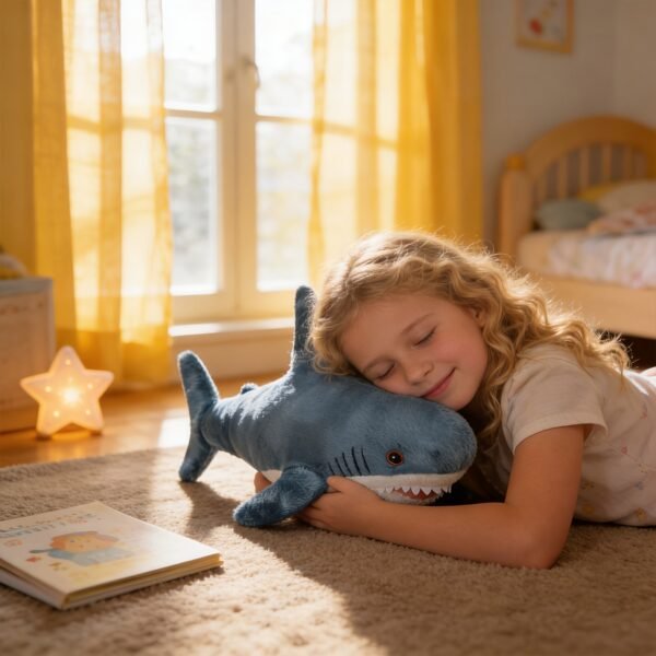Large Tie Dye Shark Plush Toy Soft Washable Stuffed Animal Pillow Cushion for Kids Companion & Décor