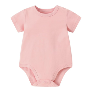 Baby Pink Short-Sleeve Basic Everyday Bodysuit