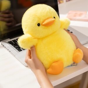 Cute Furry Duck Plush Toy Soft Stuffed Animal Doll for Kids Home Décor & Gift Collection
