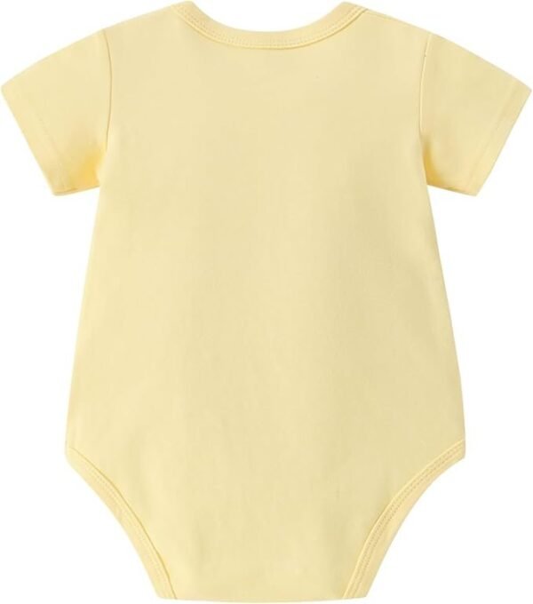 Unisex Baby Pastel Yellow Short-Sleeve Shoulder Button Bodysuit