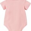 Baby Pink Short-Sleeve Basic Everyday Bodysuit