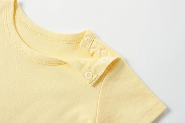 Unisex Baby Pastel Yellow Short-Sleeve Shoulder Button Bodysuit