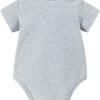 Unisex Baby Grey Short-Sleeve Shoulder Button Bodysuit