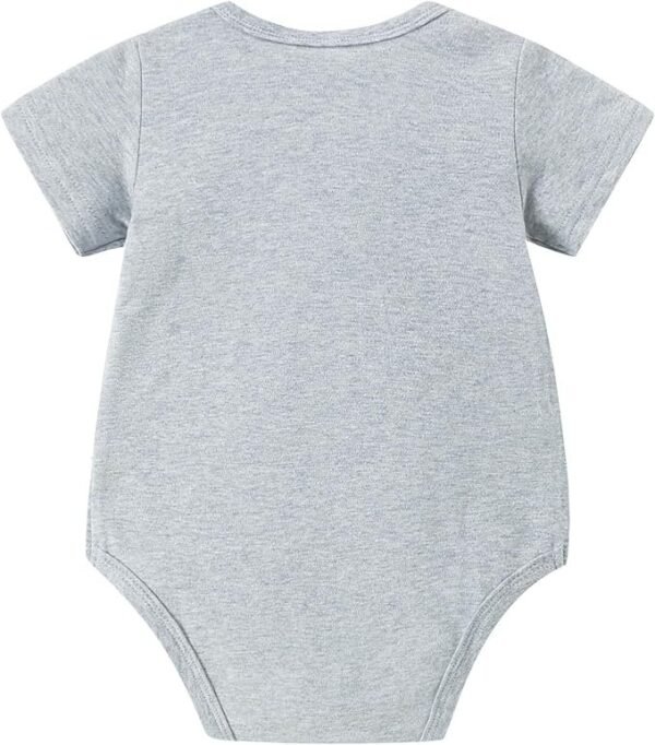 Unisex Baby Grey Short-Sleeve Shoulder Button Bodysuit