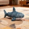 Large Tie Dye Shark Plush Toy Soft Washable Stuffed Animal Pillow Cushion for Kids Companion & Décor
