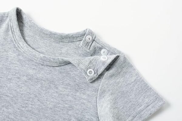Unisex Baby Grey Short-Sleeve Shoulder Button Bodysuit