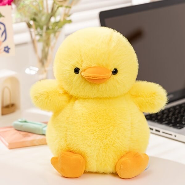 Cute Furry Duck Plush Toy Soft Stuffed Animal Doll for Kids Home Décor & Gift Collection