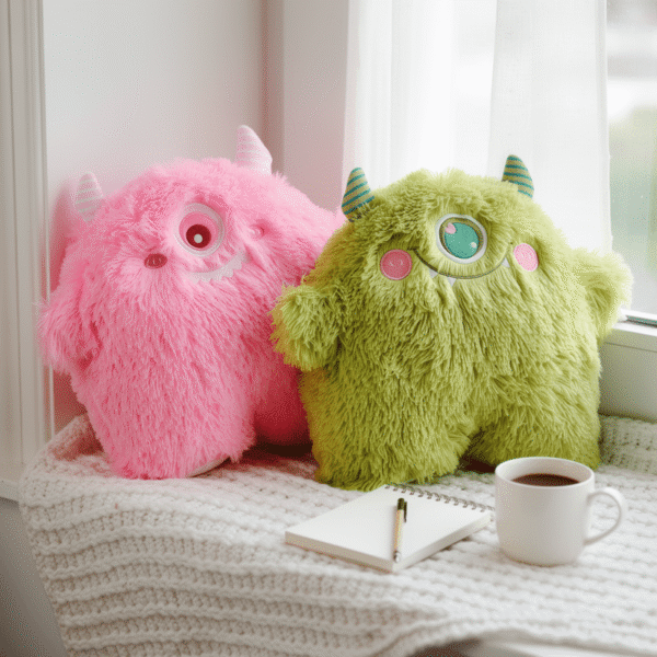 Cute Monster Plush Toy Cushion Pillow Soft Portable Stuffed Doll for Sofa Car Office & Gift Decoration