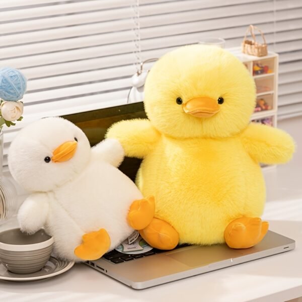 Cute Furry Duck Plush Toy Soft Stuffed Animal Doll for Kids Home Décor & Gift Collection